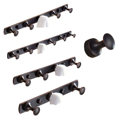 Skorter | 5-piece traditional bathroom accessory set brushed brass bathrobe hooks