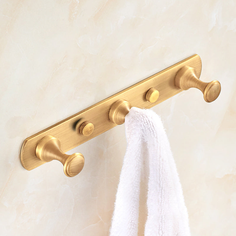 Skorter | 5-piece traditional bathroom accessory set brushed brass bathrobe hooks