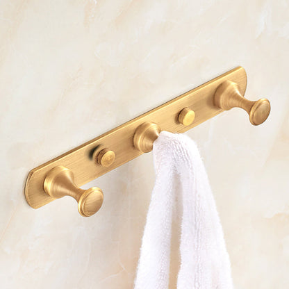 Skorter | 5-piece traditional bathroom accessory set brushed brass bathrobe hooks
