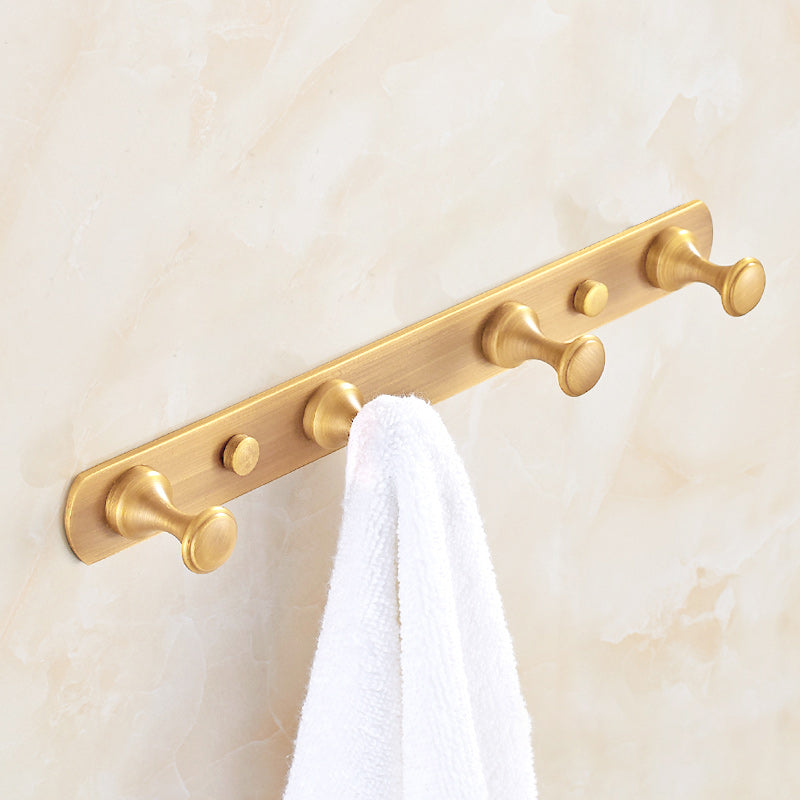 Skorter | 5-piece traditional bathroom accessory set brushed brass bathrobe hooks