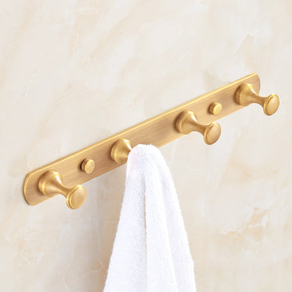 Skorter | 5-piece traditional bathroom accessory set brushed brass bathrobe hooks