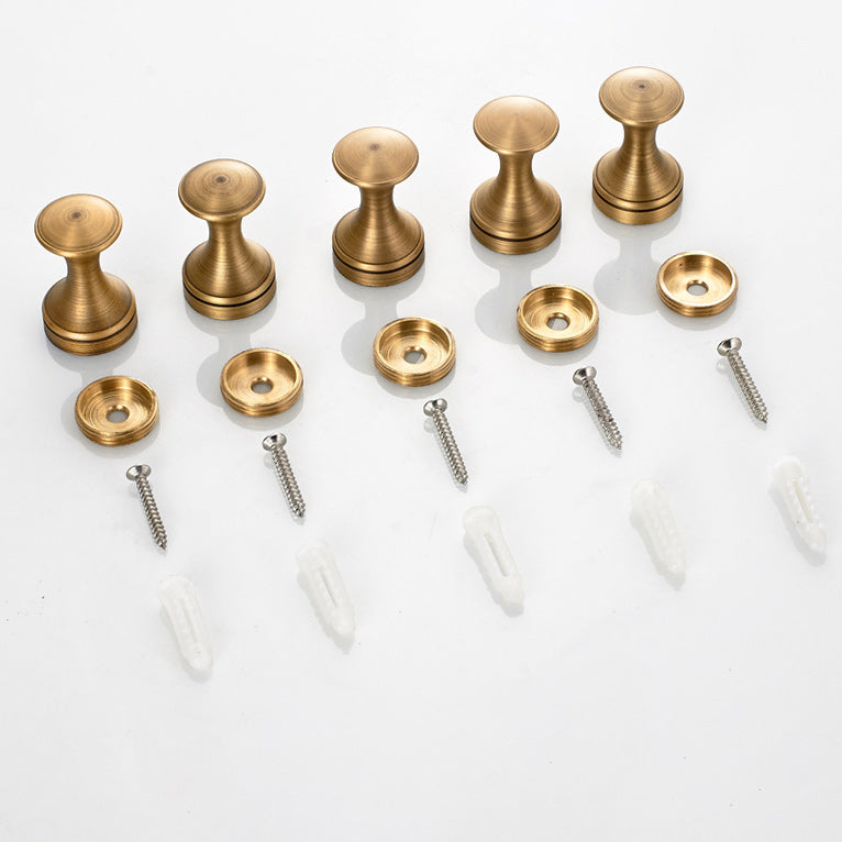 Skorter | 5-piece traditional bathroom accessory set brushed brass bathrobe hooks