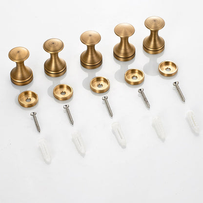 Skorter | 5-piece traditional bathroom accessory set brushed brass bathrobe hooks