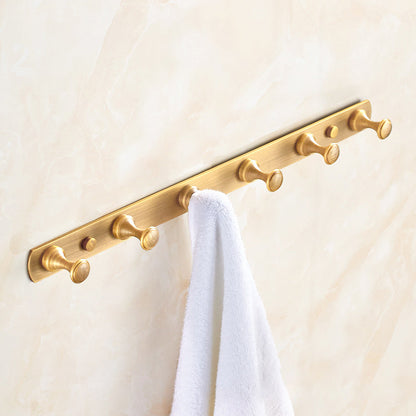 Skorter | 5-piece traditional bathroom accessory set brushed brass bathrobe hooks
