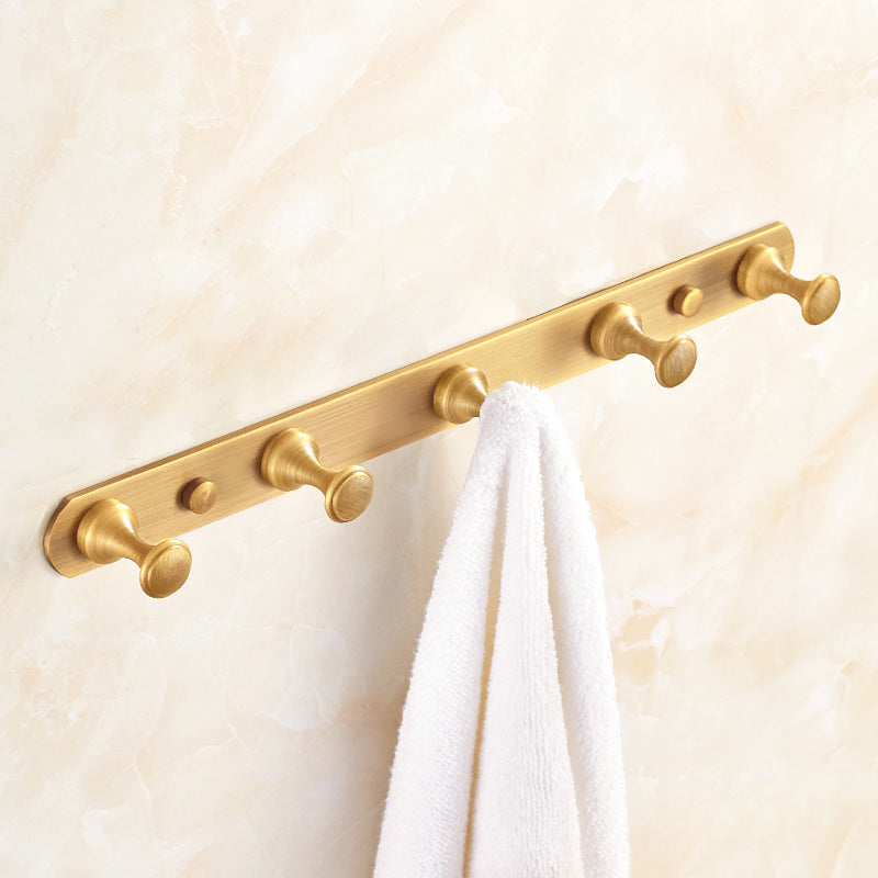 Skorter | 5-piece traditional bathroom accessory set brushed brass bathrobe hooks