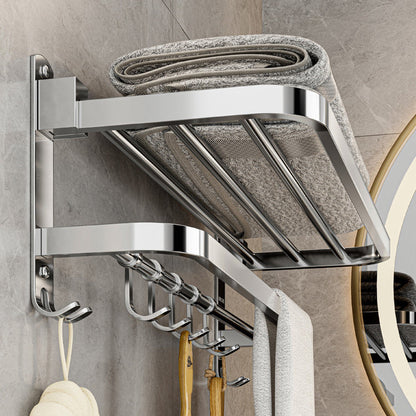 Skorter | Contemporary bathroom accessory set made of chrome-plated stainless steel with bathrobe hooks/towel rail