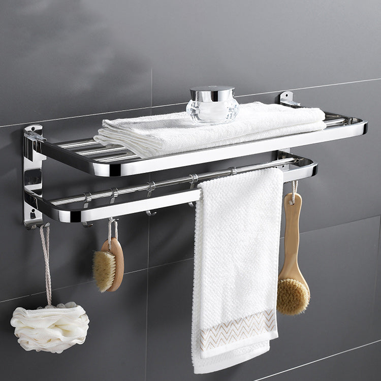 Skorter | Contemporary bathroom accessory set made of chrome-plated stainless steel with bathrobe hooks/towel rail
