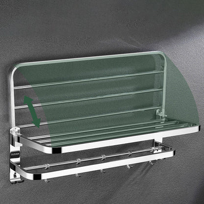 Skorter | Contemporary bathroom accessory set made of chrome-plated stainless steel with bathrobe hooks/towel rail