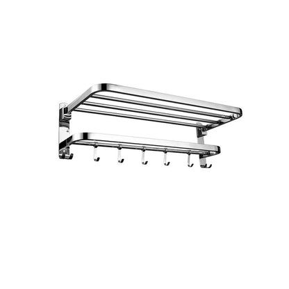 Skorter | Contemporary bathroom accessory set made of chrome-plated stainless steel with bathrobe hooks/towel rail
