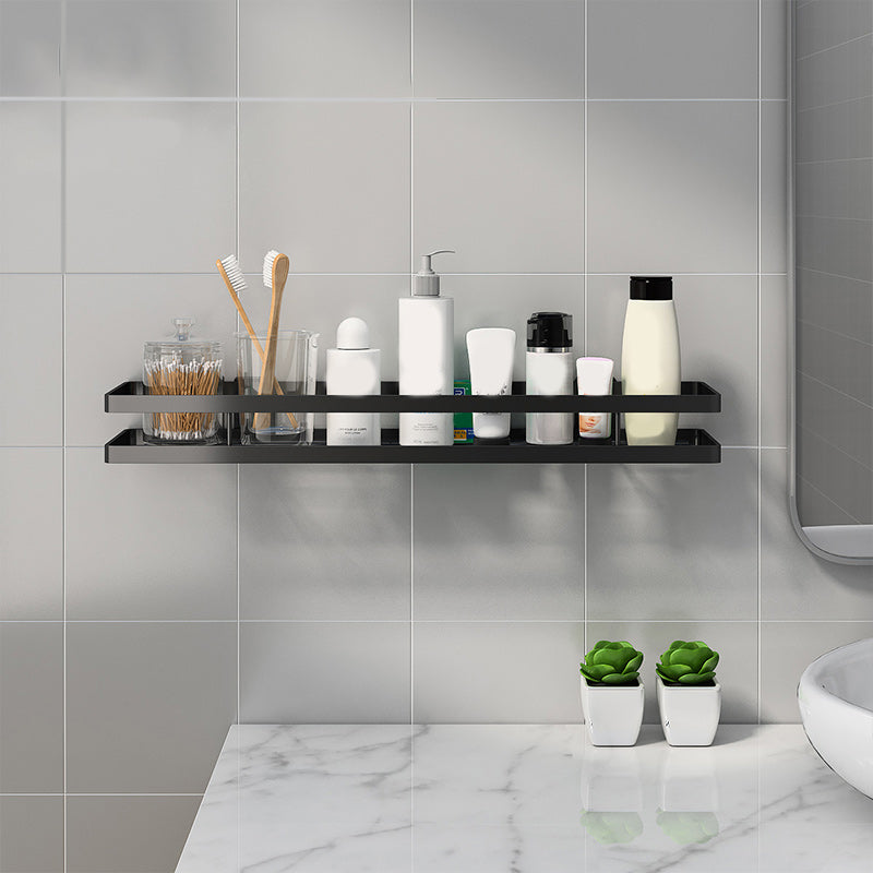 Skorter | 2-piece bathroom shelf made of matte black metal bathroom hardware set