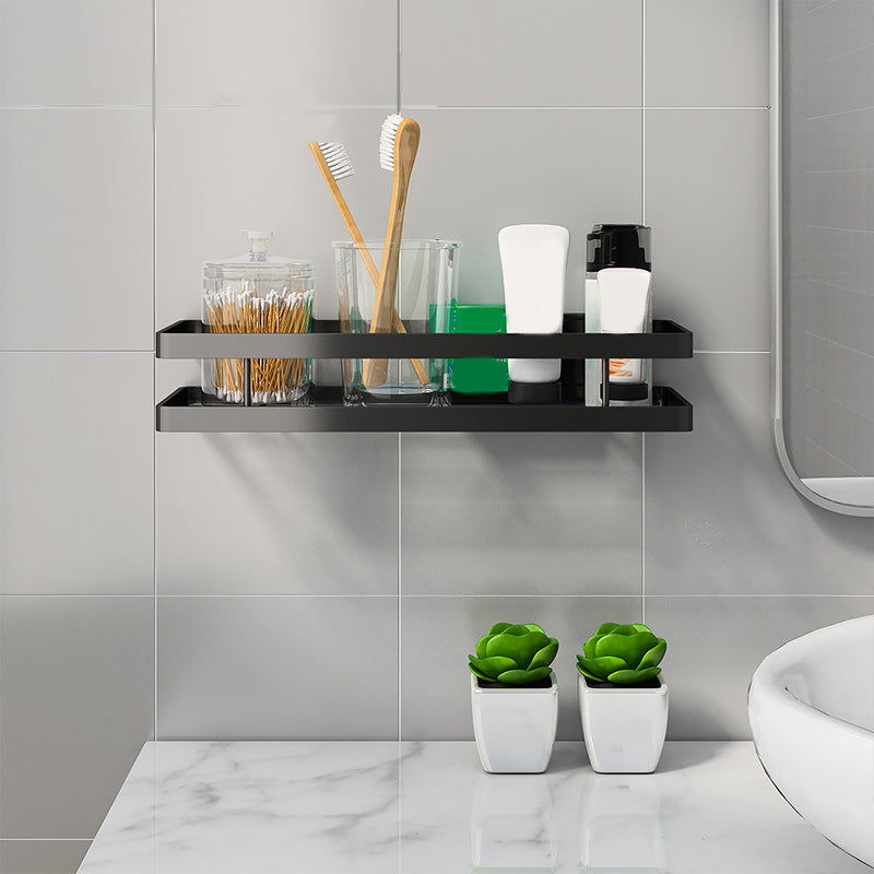 Skorter | 2-piece bathroom shelf made of matte black metal bathroom hardware set
