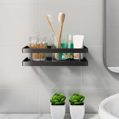 Skorter | 2-piece bathroom shelf made of matte black metal bathroom hardware set