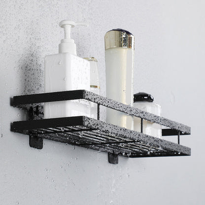 Skorter | 2-piece bathroom shelf made of matte black metal bathroom hardware set