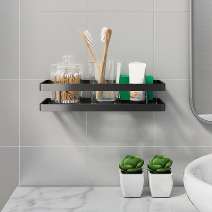 Skorter | 2-piece bathroom shelf made of matte black metal bathroom hardware set