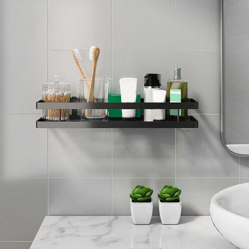 Skorter | 2-piece bathroom shelf made of matte black metal bathroom hardware set