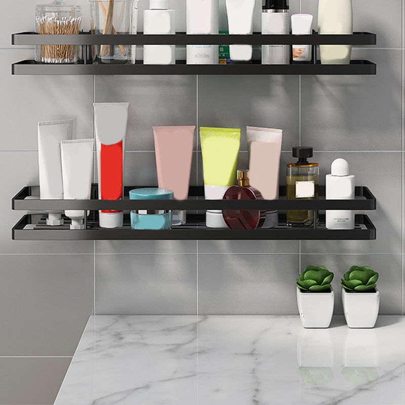 Skorter | 2-piece bathroom shelf made of matte black metal bathroom hardware set