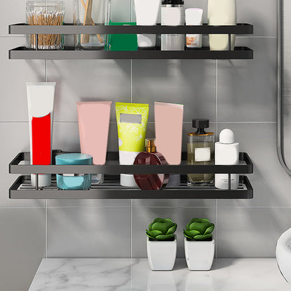 Skorter | 2-piece bathroom shelf made of matte black metal bathroom hardware set