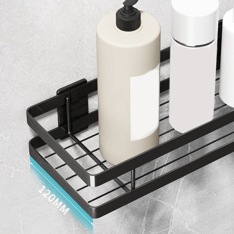 Skorter | 2-piece bathroom shelf made of matte black metal bathroom hardware set