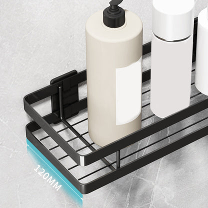 Skorter | 2-piece bathroom shelf made of matte black metal bathroom hardware set