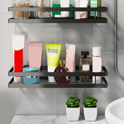 Skorter | 2-piece bathroom shelf made of matte black metal bathroom hardware set