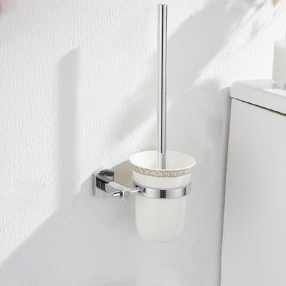 Skorter | 2-piece metal bathroom accessory set traditional toilet brush and holder set