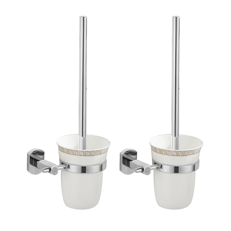 Skorter | 2-piece metal bathroom accessory set traditional toilet brush and holder set