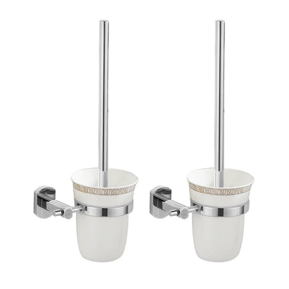 Skorter | 2-piece metal bathroom accessory set traditional toilet brush and holder set