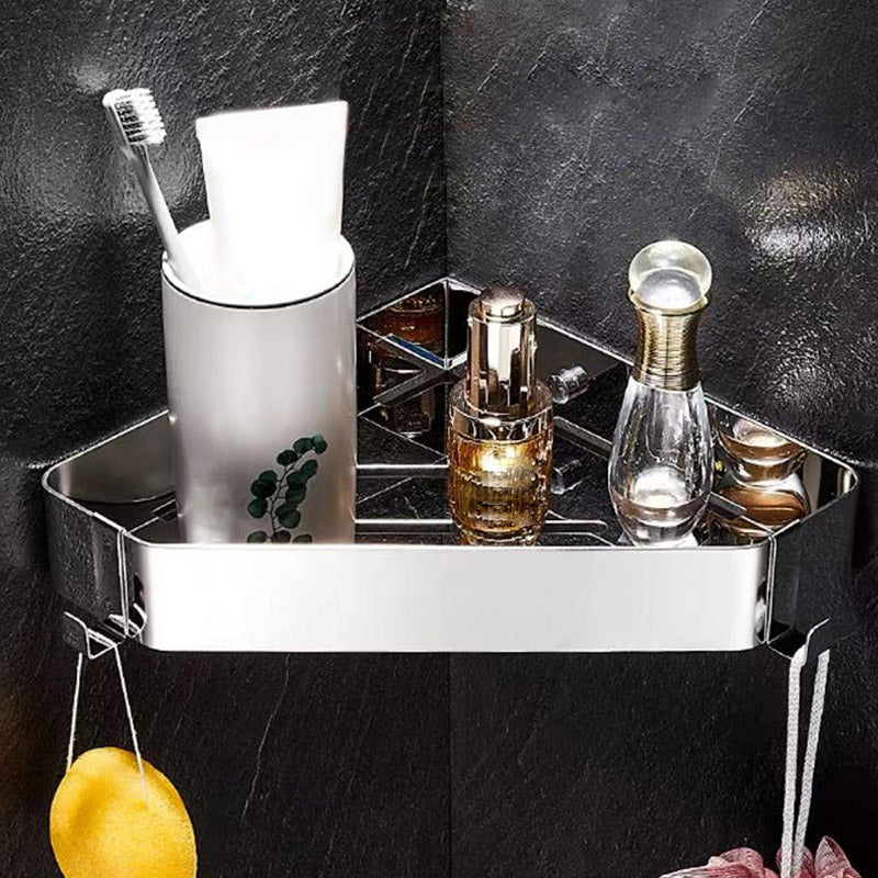 Skorter | 2-piece stainless steel bathroom accessory set 30 cm W triangular bathroom shelf