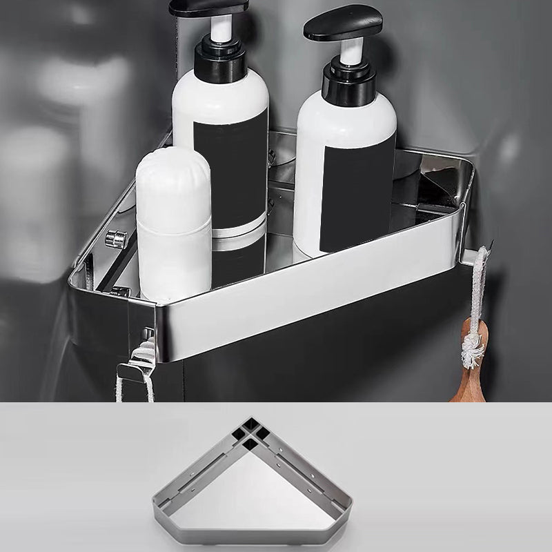 Skorter | 2-piece stainless steel bathroom accessory set 30 cm W triangular bathroom shelf