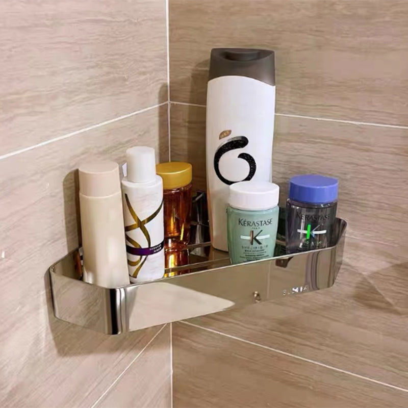 Skorter | 2-piece stainless steel bathroom accessory set 30 cm W triangular bathroom shelf