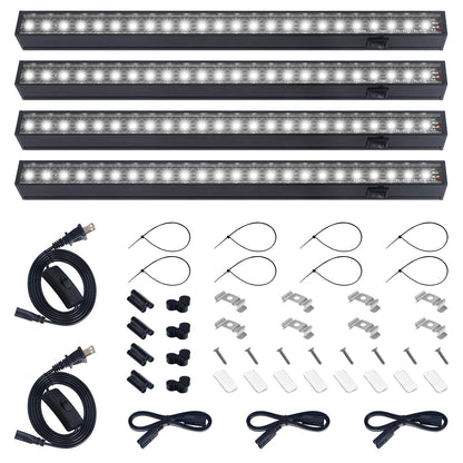 Skorter | Barrina T5 Grow Light, Full Spectrum Led Plant Lighting, 1Ft, 5000K, 4 Packs, Magnetic Installation