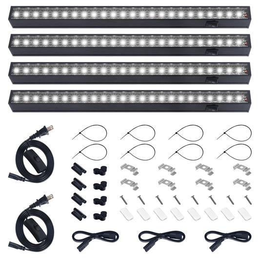 Skorter | Barrina T5 Grow Light, Full Spectrum Led Plant Lighting, 1Ft, 5000K, 4 Packs, Magnetic Installation