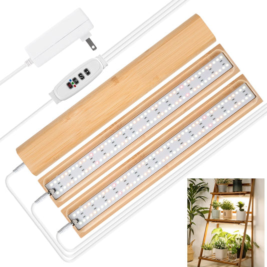 Skorter | Foxgarden® Grow Light For Indoor Plants Full Spectrum, Bamboo Plant Light Strip For Indoor Growth, 288 LED Grow Lamp With Timer 4/8/12H, 3 Switch Modes, 10 Dimmable Levels, 3 Strips With 1 Controller