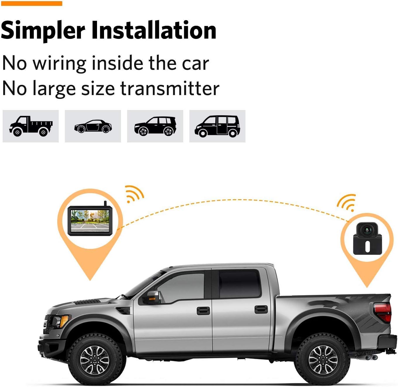 Skorter | Wireless Rear View Camera with 5" or 7" Monitor – 20m Night Vision & Waterproof Reversing System for Car, Van & Camper