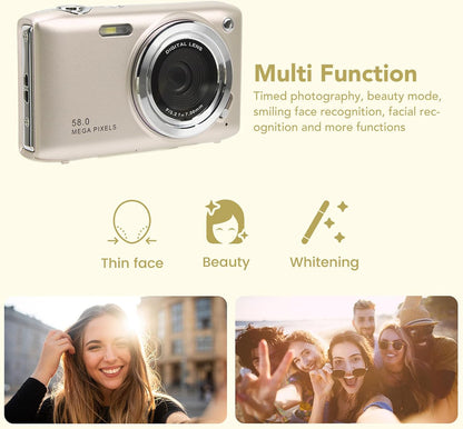 Skorter | 4K Compact Digital Camera with 58MP Photos and 16X Zoom – Lumora