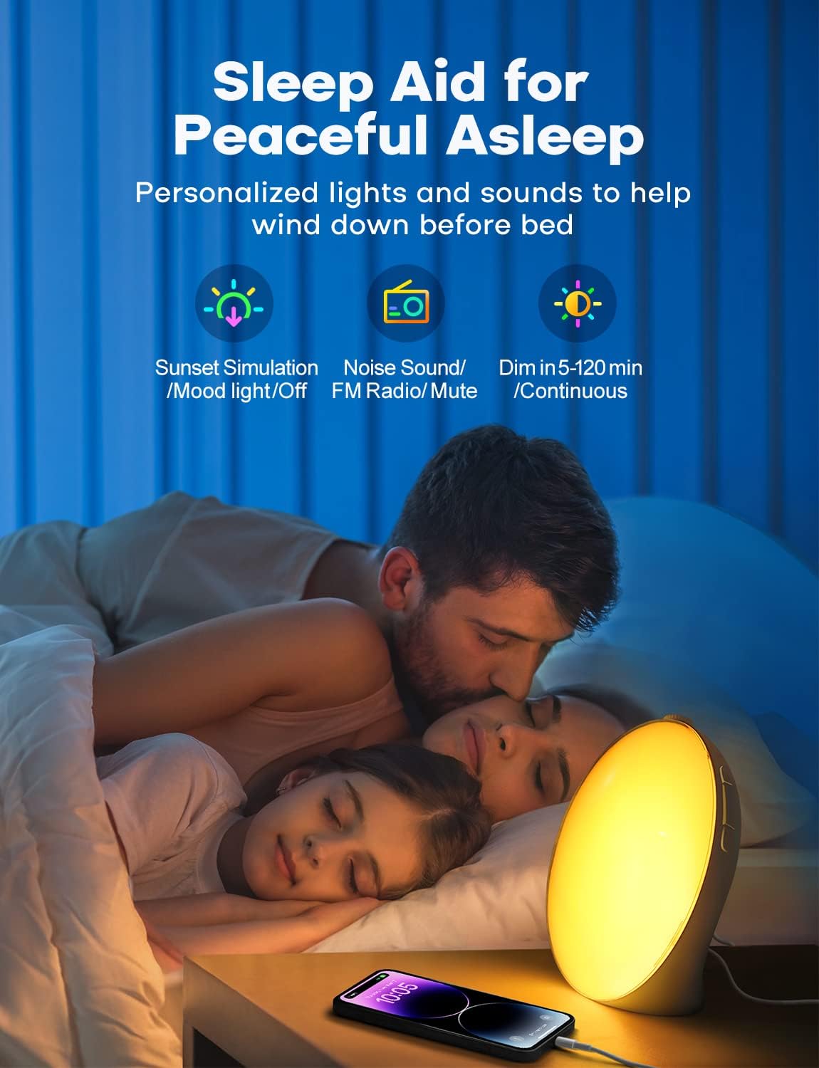 Skorter | GlowRise Natural Wake-Up Light Alarm Clock with Sunrise & Sunset Simulation