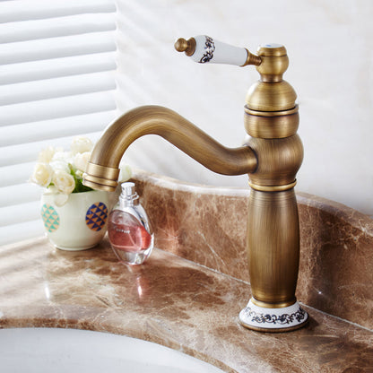Skorter | Round Basin Faucet Bathroom Faucet Single Lever High Arc Basin Faucet