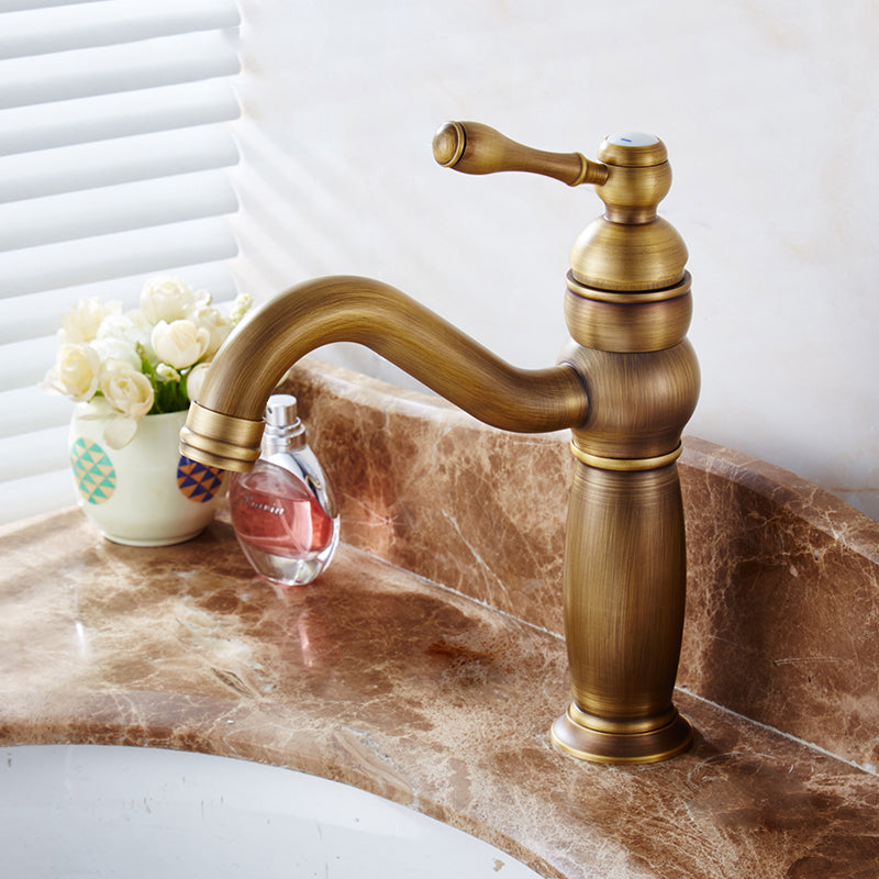 Skorter | Round Basin Faucet Bathroom Faucet Single Lever High Arc Basin Faucet
