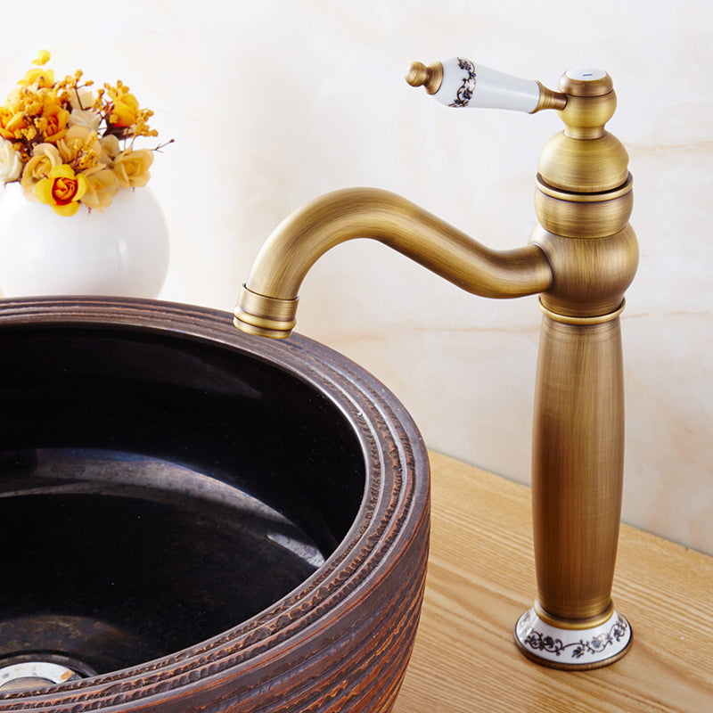 Skorter | Round Basin Faucet Bathroom Faucet Single Lever High Arc Basin Faucet