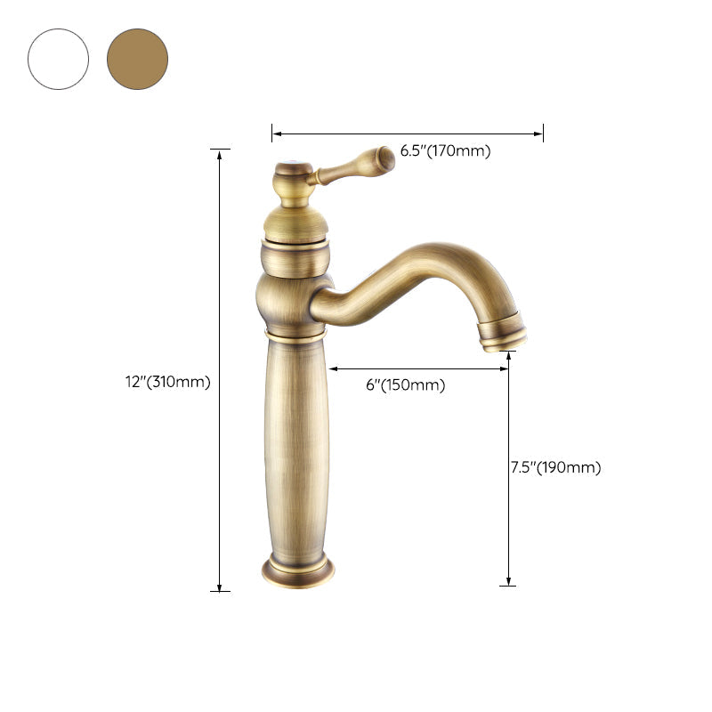 Skorter | Round Basin Faucet Bathroom Faucet Single Lever High Arc Basin Faucet