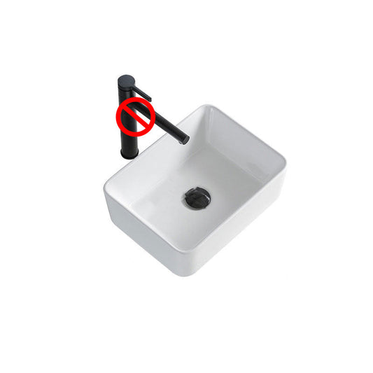 Skorter | Contemporary Bathroom Sink Porcelain Rectangular Vessel Sink Sink Only