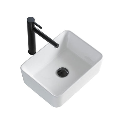Skorter | Contemporary Bathroom Sink Porcelain Rectangular Vessel Sink Sink Only