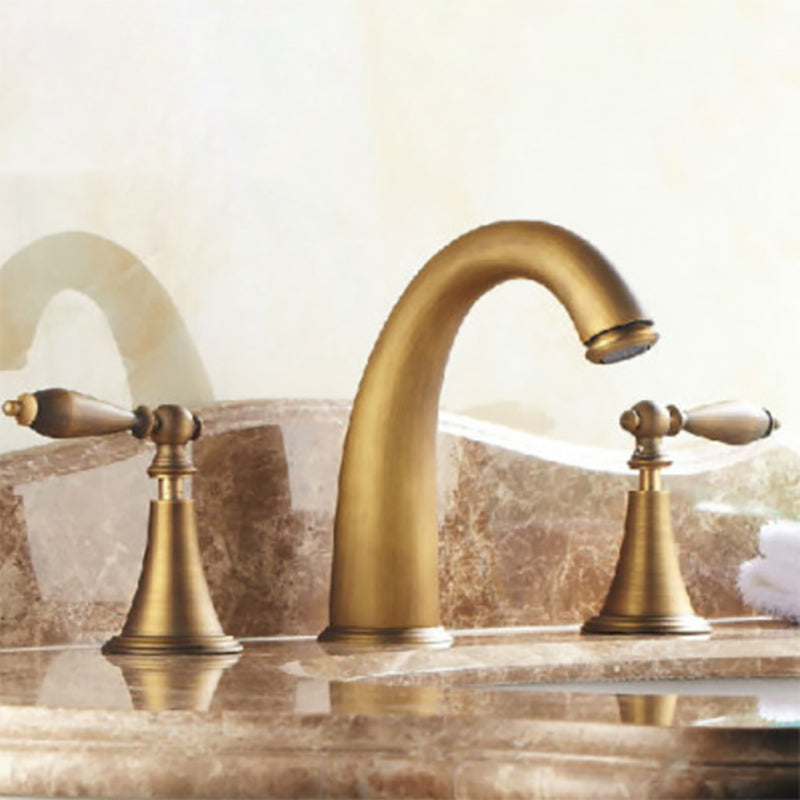 Skorter | Copper Deck-Mounted Roman Bathtub Faucet Low Arc Roman Bathtub Faucet Set