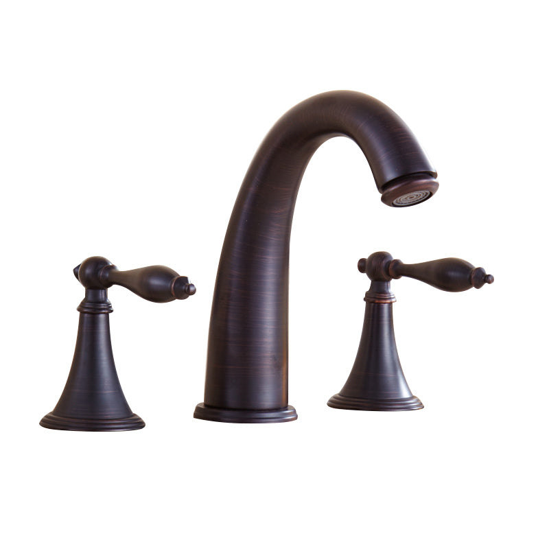 Skorter | Copper Deck-Mounted Roman Bathtub Faucet Low Arc Roman Bathtub Faucet Set