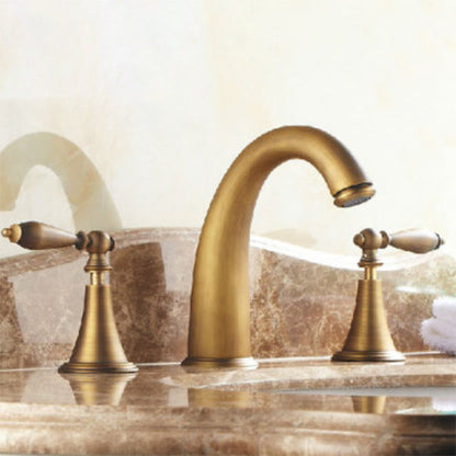 Skorter | Copper Deck-Mounted Roman Bathtub Faucet Low Arc Roman Bathtub Faucet Set