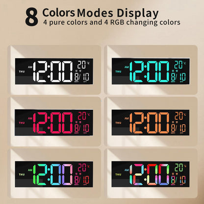 Skorter | 16-Inch RGB Digital Wall & Desk Alarm Clock with Remote – Lumeris