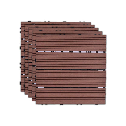 Skorter | 11 Pack 12" X 12" Square Deck/Patio Tiles Snap Fit for Outdoor Patio Tiles