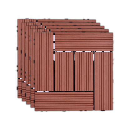 Skorter | 11 Pack 12" X 12" Square Deck/Patio Tiles Snap Fit for Outdoor Patio Tiles