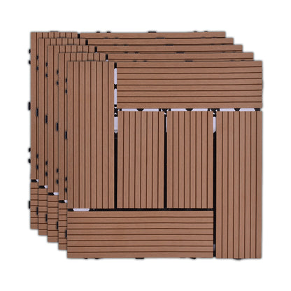Skorter | 11 Pack 12" X 12" Square Deck/Patio Tiles Snap Fit for Outdoor Patio Tiles