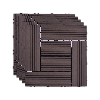 Skorter | 11 Pack 12" X 12" Square Deck/Patio Tiles Snap Fit for Outdoor Patio Tiles